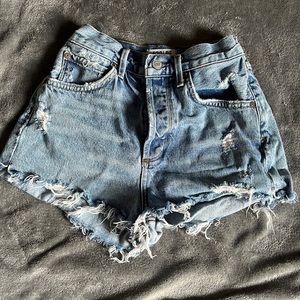 Agolde high waisted mini shorts